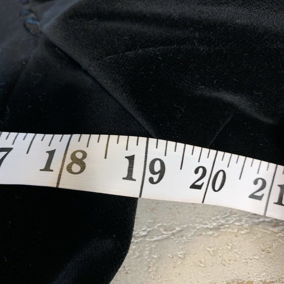 Vintage Velvet Jacket Sz M Braid Trim 80s Kasper Crop Open Luxe Blazer Black - Picture 5 of 9